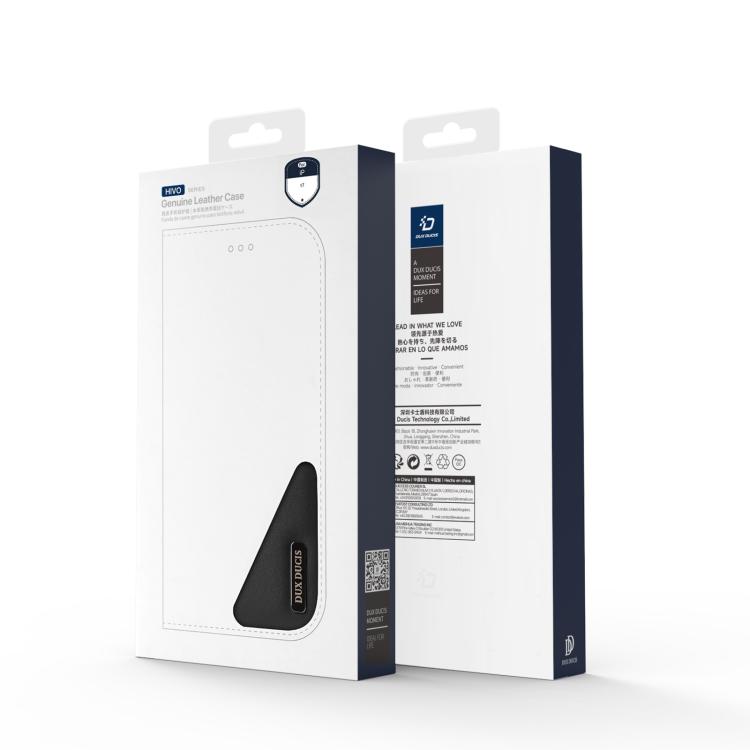 For iPhone 17 DUX DUCIS Hivo Series Cowhide + PU + TPU Flip Phone Case(Black) - iPhone 17 Cases by DUX DUCIS | Online Shopping UK | buy2fix