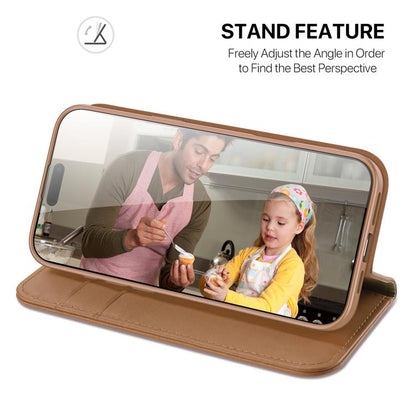 For iPhone 17 DUX DUCIS Hivo Series Cowhide + PU + TPU Flip Phone Case(Brown) - iPhone 17 Cases by DUX DUCIS | Online Shopping UK | buy2fix