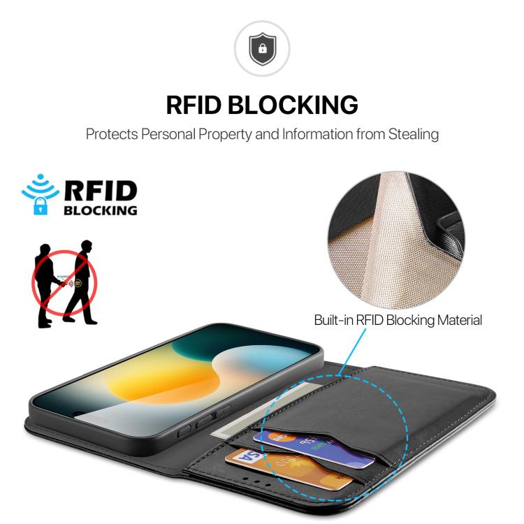 For iPhone 17 Air DUX DUCIS Hivo Series Cowhide + PU + TPU Flip Phone Case(Black) - iPhone 17 Air Cases by DUX DUCIS | Online Shopping UK | buy2fix