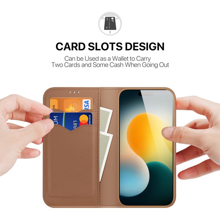 For iPhone 17 Air DUX DUCIS Hivo Series Cowhide + PU + TPU Flip Phone Case(Brown) - iPhone 17 Air Cases by DUX DUCIS | Online Shopping UK | buy2fix