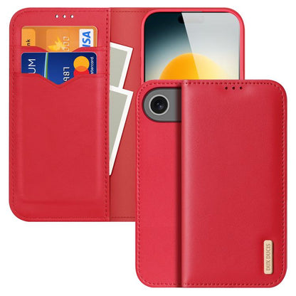 For iPhone 17 Air DUX DUCIS Hivo Series Cowhide + PU + TPU Flip Phone Case(Red) - iPhone 17 Air Cases by DUX DUCIS | Online Shopping UK | buy2fix