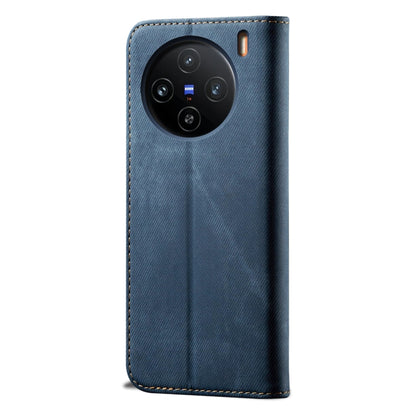 For vivo X100 Denim Texture Flip Leather Phone Case(Blue) - X100 Cases by imak | Online Shopping UK | buy2fix