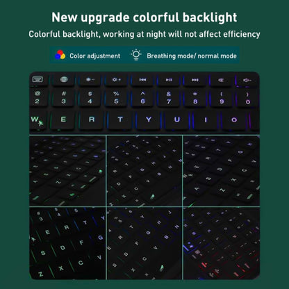 For iPad 10th Gen 10.9 2022 Integrated Bluetooth Keyboard Leather Case with Backlight & Touchpad(Black) by buy2fix