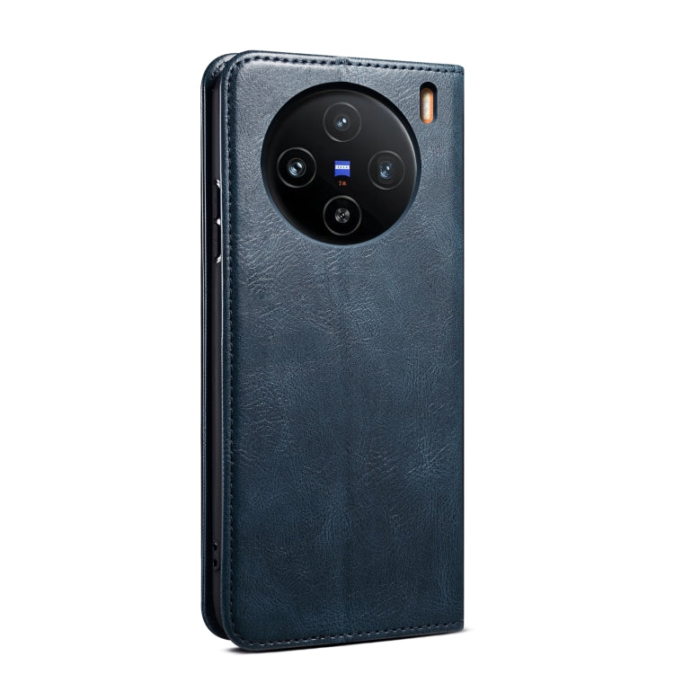 For vivo X100 Pro Oil Wax Crazy Horse Texture Leather Phone Case(Blue) - X100 Pro Cases by imak | Online Shopping UK | buy2fix