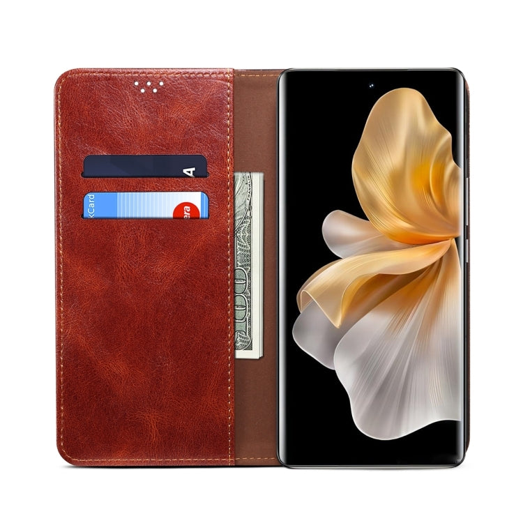 For vivo Y38 5G Global Oil Wax Crazy Horse Texture Leather Phone Case(Brown) - vivo Cases by buy2fix | Online Shopping UK | buy2fix