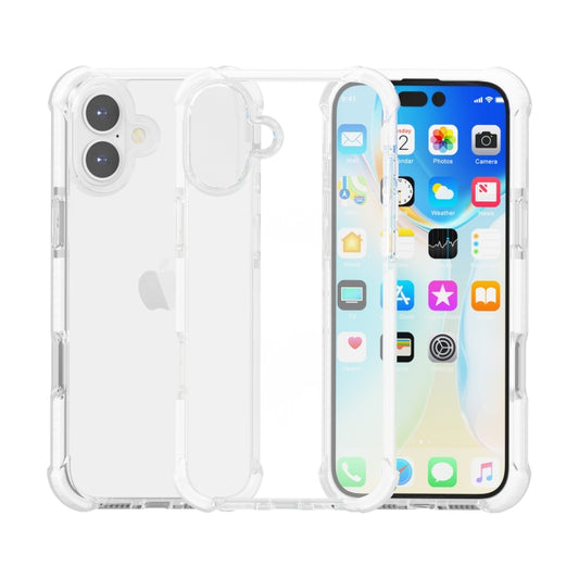 For iPhone 16 Plus Four-corner Shockproof TPU Hybrid Acrylic Phone Case(Transparent) by buy2fix