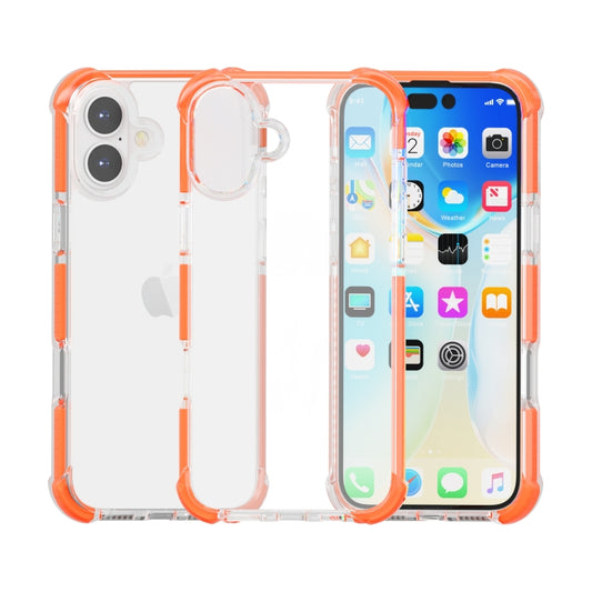 For iPhone 16 Four-corner Shockproof TPU Hybrid Acrylic Phone Case(Orange) by buy2fix