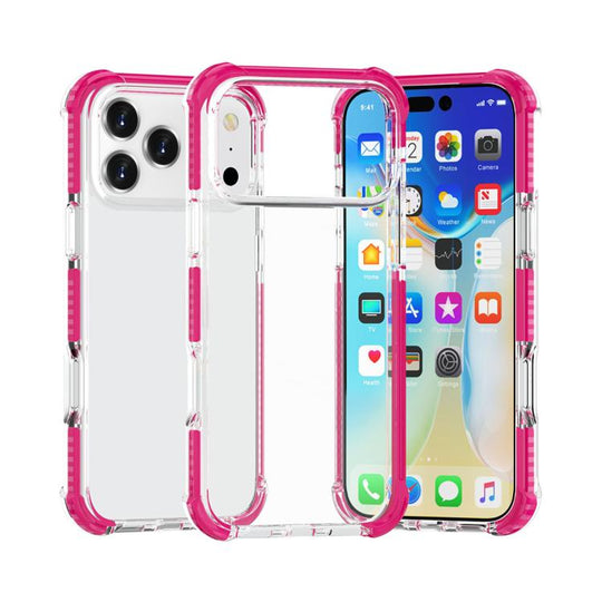 For iPhone 18 Pro Max / 17 Pro Max Four-corner Shockproof TPU Hybrid Acrylic Phone Case(Pink)