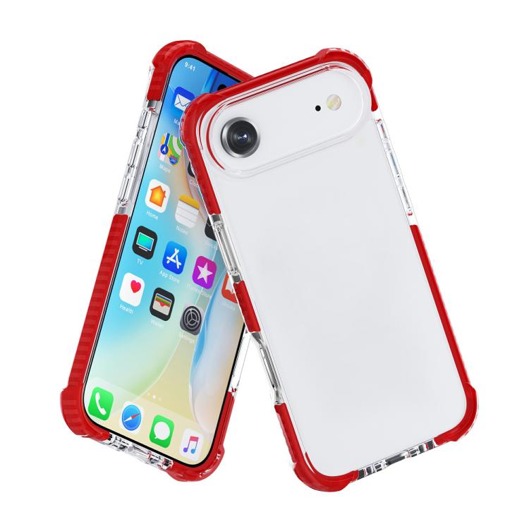 For iPhone Air Four-corner Shockproof TPU Hybrid Acrylic Phone Case(Red) - iPhone Air Cases by buy2fix | Online Shopping UK | buy2fix