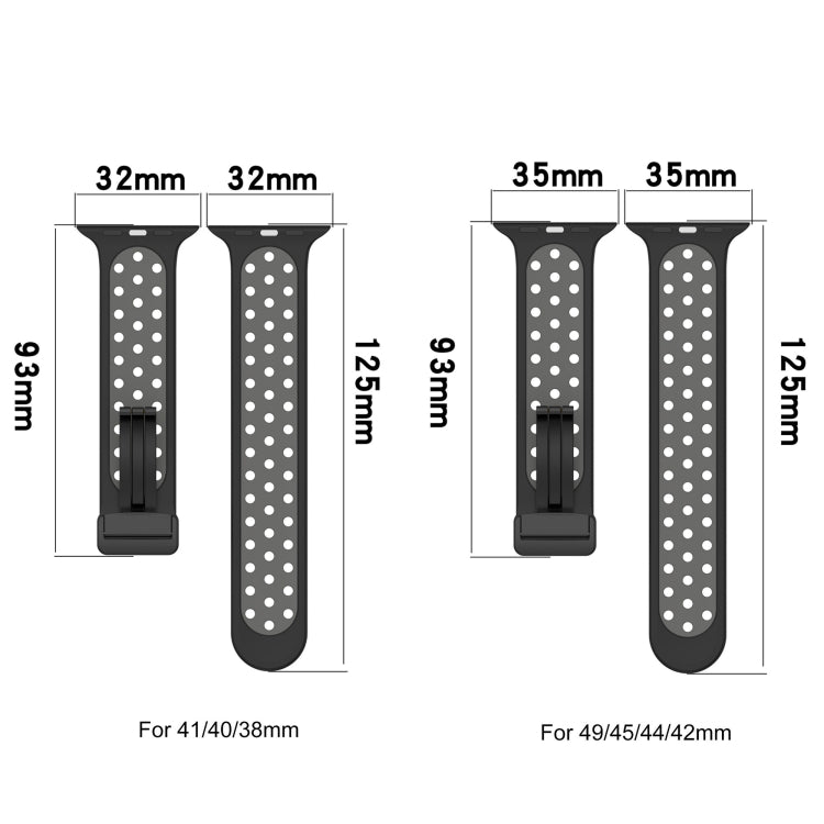 For Apple Watch 8 45mm  Magnetic Buckle Silicone Watch Band(White Black) - Watch Bands by buy2fix | Online Shopping UK | buy2fix