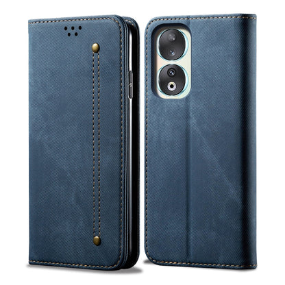 For Honor 90 Pro Denim Texture Flip Leather Phone Case(Blue) - Honor Cases by buy2fix | Online Shopping UK | buy2fix