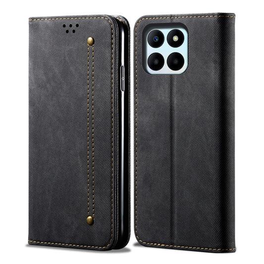 For Honor X8 5G / X6 4G Foreign Denim Texture Flip Leather Phone Case(Black) - Honor Cases by buy2fix | Online Shopping UK | buy2fix