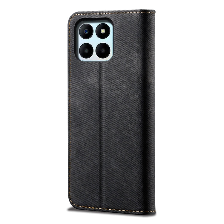 For Honor X8 5G / X6 4G Foreign Denim Texture Flip Leather Phone Case(Black) - Honor Cases by buy2fix | Online Shopping UK | buy2fix