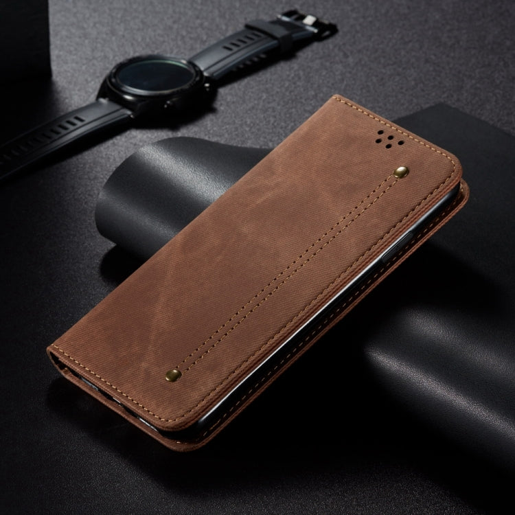 For Honor 90 GT Denim Texture Flip Leather Phone Case(Brown) - Honor Cases by buy2fix | Online Shopping UK | buy2fix