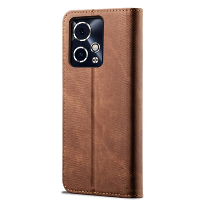 For Honor 90 GT Denim Texture Flip Leather Phone Case(Brown) - Honor Cases by buy2fix | Online Shopping UK | buy2fix