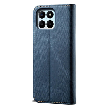 For Honor X8b 4G Global Denim Texture Flip Leather Phone Case(Blue) - Honor Cases by buy2fix | Online Shopping UK | buy2fix