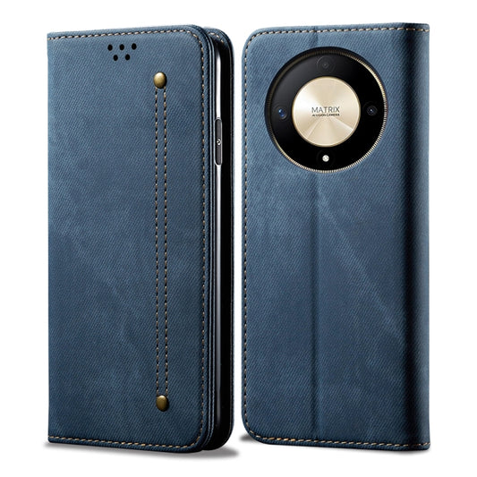 For Honor Magic6 Lite / X9b 5G Denim Texture Flip Leather Phone Case(Blue) - Honor Cases by buy2fix | Online Shopping UK | buy2fix