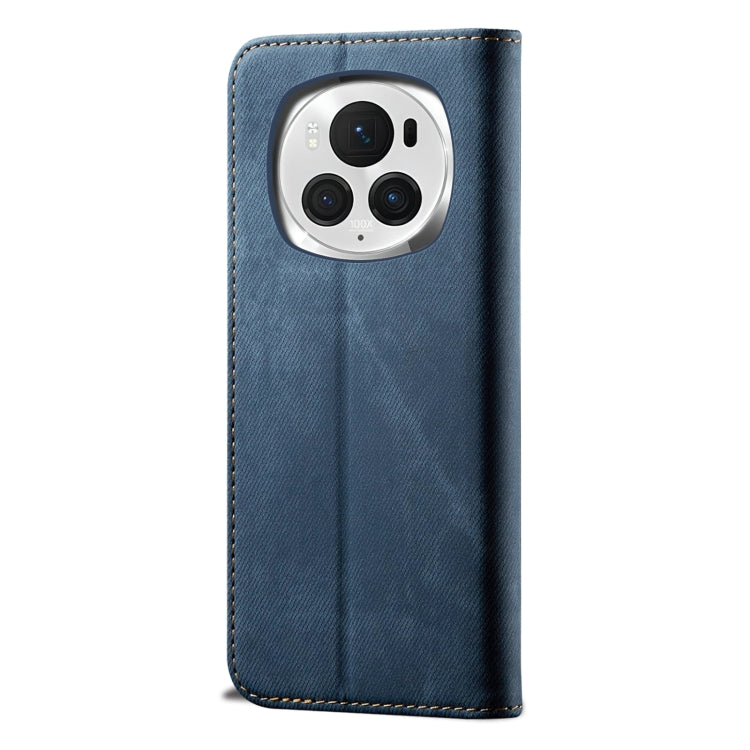 For Honor Magic6 Denim Texture Flip Leather Phone Case(Blue) - Honor Cases by buy2fix | Online Shopping UK | buy2fix