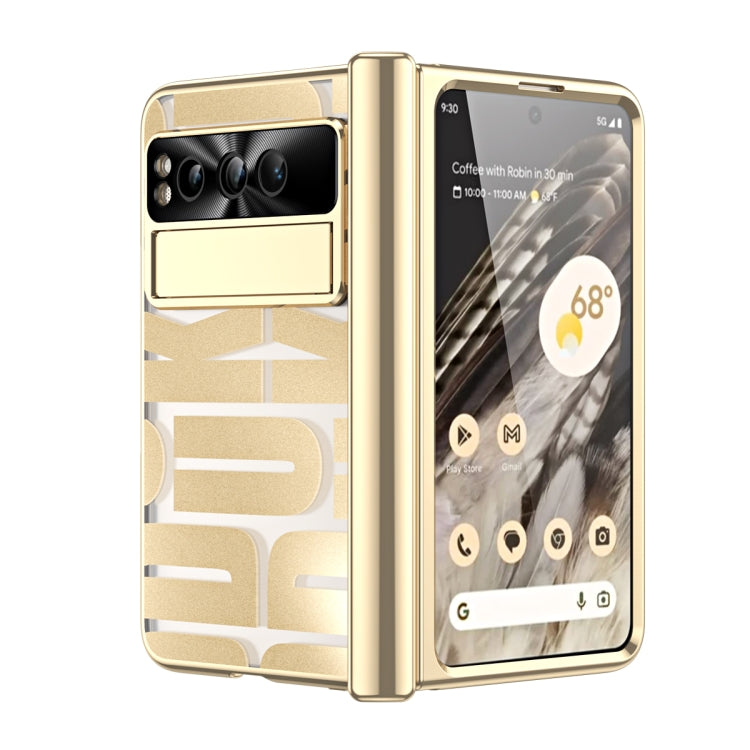 For Google Pixel Fold Integrated Electroplating Folding Phone Case(Gold) by buy2fix