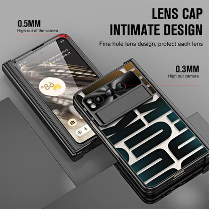 For Google Pixel Fold Integrated Electroplating Folding Phone Case with Hinge(Black) by buy2fix