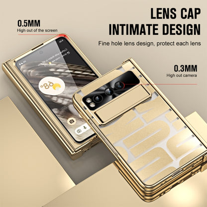 For Google Pixel Fold Integrated Electroplating Folding Phone Case with Hinge(Gold) - Google Cases by buy2fix | Online Shopping UK | buy2fix