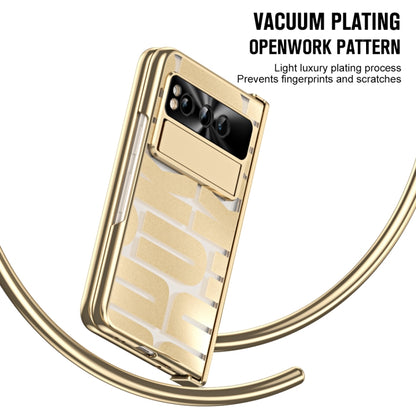 For Google Pixel Fold Integrated Electroplating Folding Phone Case with Hinge(Gold) - Google Cases by buy2fix | Online Shopping UK | buy2fix