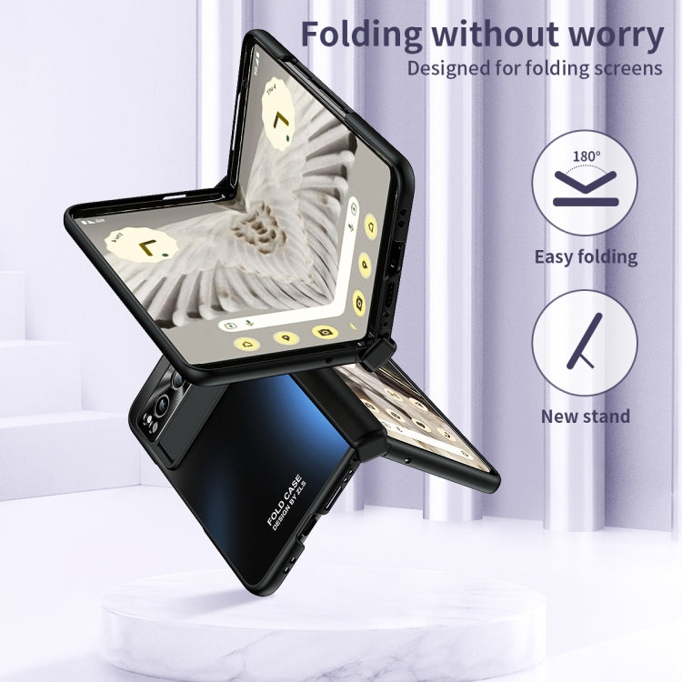 For Google Pixel Fold Integrated Electroplating Folding All-inclusive Phone Case(Black) - Google Cases by buy2fix | Online Shopping UK | buy2fix