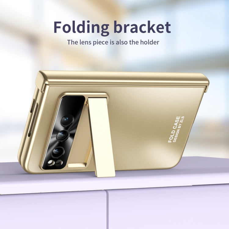 For Google Pixel Fold Integrated Electroplating Folding All-inclusive Phone Case(Gold) - Google Cases by buy2fix | Online Shopping UK | buy2fix