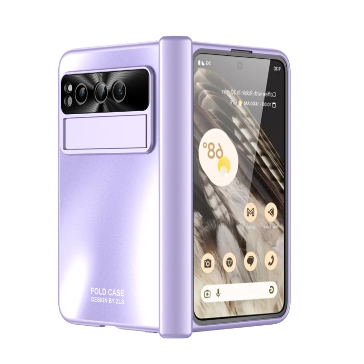 For Google Pixel Fold Integrated Electroplating Folding All-inclusive Phone Case(Purple) - Google Cases by buy2fix | Online Shopping UK | buy2fix