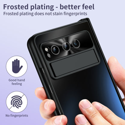 For Google Pixel Fold Integrated Electroplating Folding All-inclusive Phone Case with Hinge(Black) by buy2fix