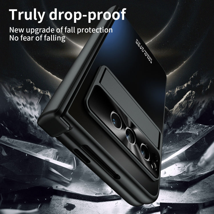 For Google Pixel Fold Integrated Electroplating Folding All-inclusive Phone Case with Hinge(Black) by buy2fix