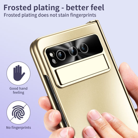 For Google Pixel Fold Integrated Electroplating Folding All-inclusive Phone Case with Pen Slot & Hinge(Gold) by buy2fix
