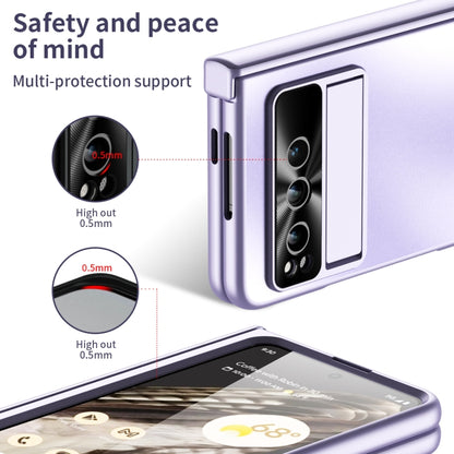 For Google Pixel Fold Integrated Electroplating Folding All-inclusive Phone Case with Pen Slot & Hinge(Purple) by buy2fix