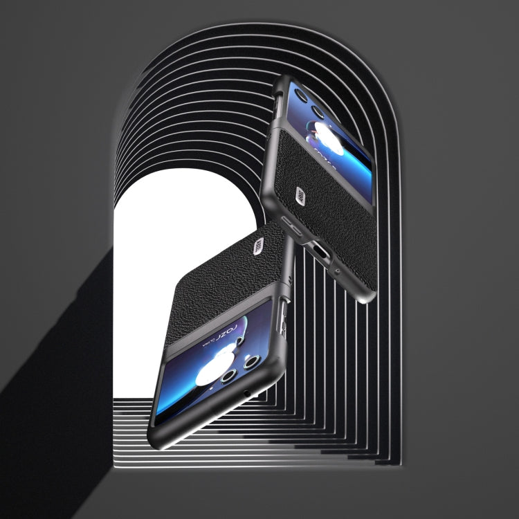 For Motorola Razr 40 Ultra ABEEL Black Edge Genuine Mino Phone Case(Black) by buy2fix