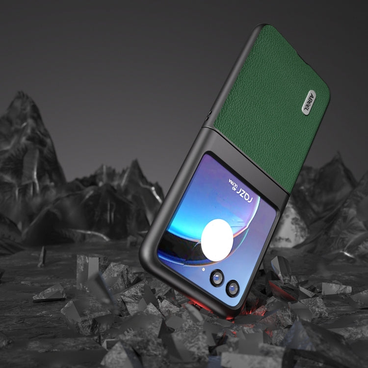 For Motorola Razr 40 Ultra ABEEL Black Edge Genuine Mino Phone Case(Green) by buy2fix