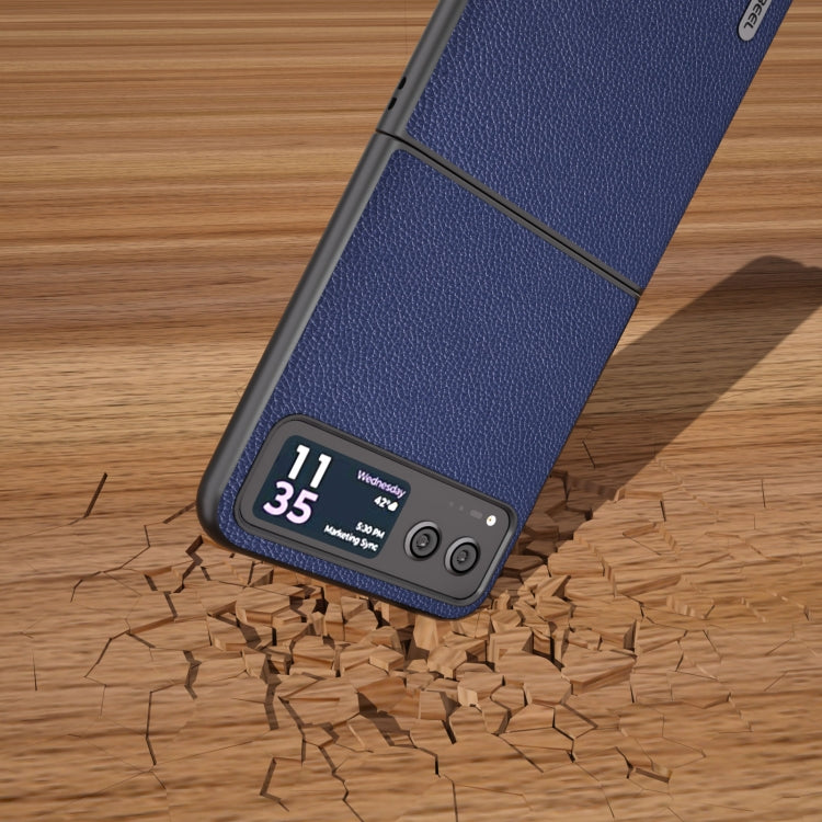 For Motorola Razr 40 ABEEL Black Edge Genuine Mino Phone Case(Royal Blue) by buy2fix