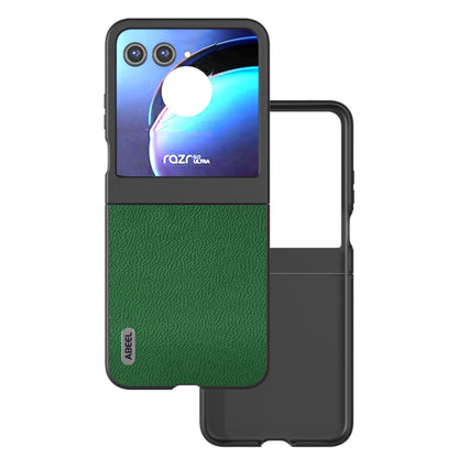 For Motorola Razr 50 ABEEL Black Edge Genuine Mino Phone Case(Green) by buy2fix