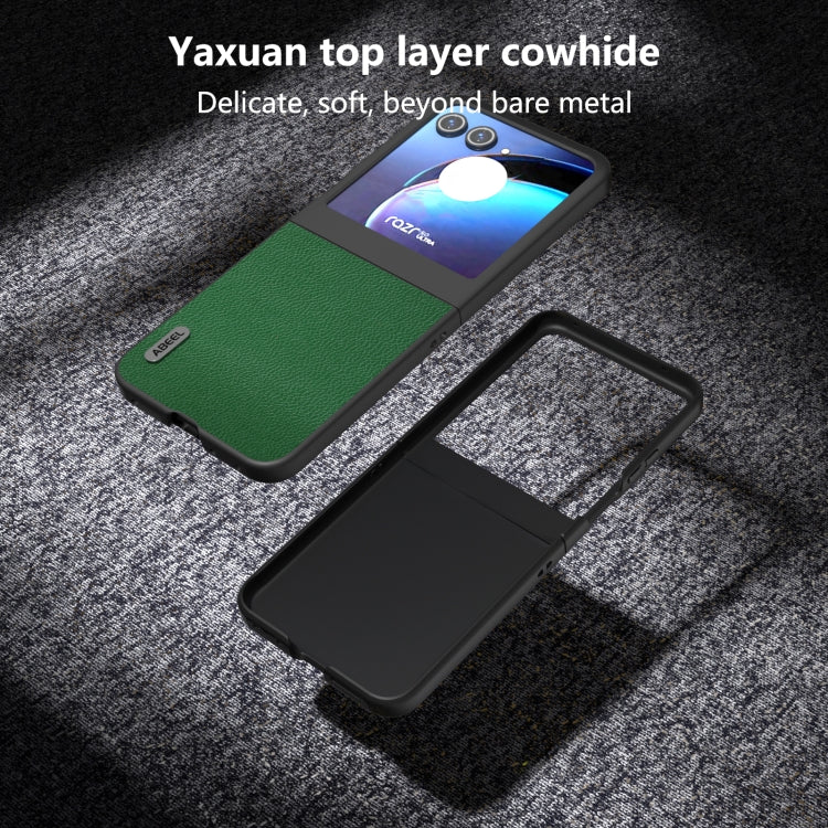 For Motorola Razr 50 ABEEL Black Edge Genuine Mino Phone Case(Green) by buy2fix