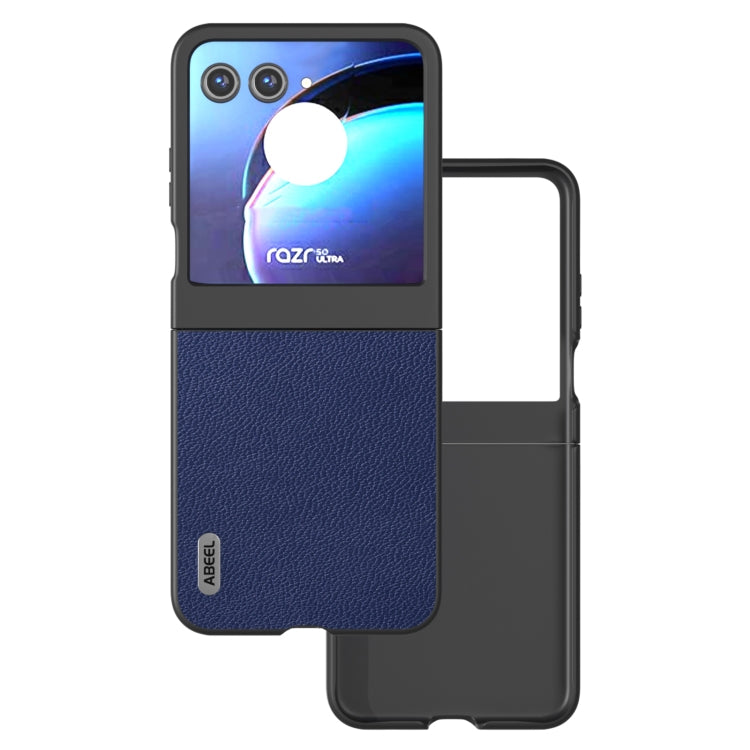 For Motorola Razr 50 ABEEL Black Edge Genuine Mino Phone Case(Royal Blue) by buy2fix