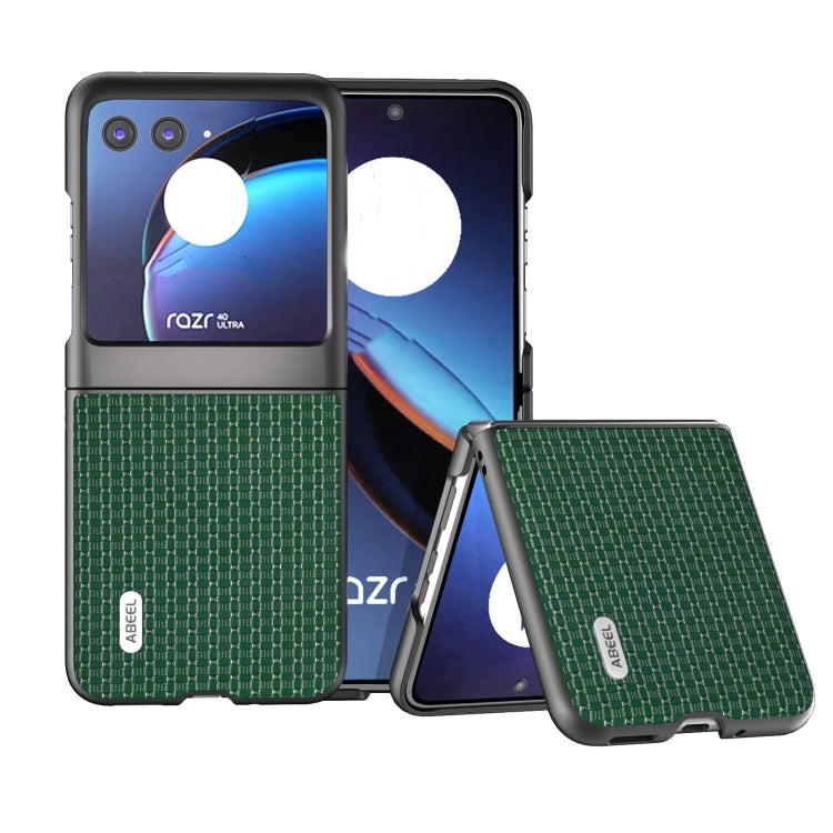 For Motorola Razr 40 Ultra Genuine Luxury ABEEL Black Edge Phone Case(Night Green) by buy2fix