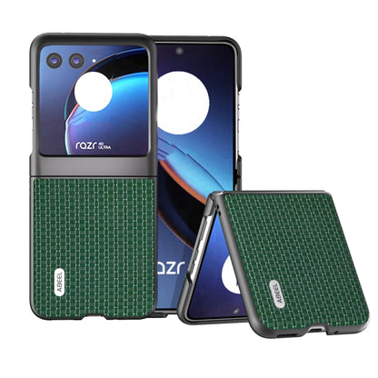 For Motorola Razr 40 Ultra Genuine Luxury ABEEL Black Edge Phone Case(Night Green) by buy2fix