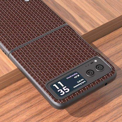 For Motorola Razr 40 Genuine Luxury ABEEL Black Edge Phone Case(Coffee) by buy2fix
