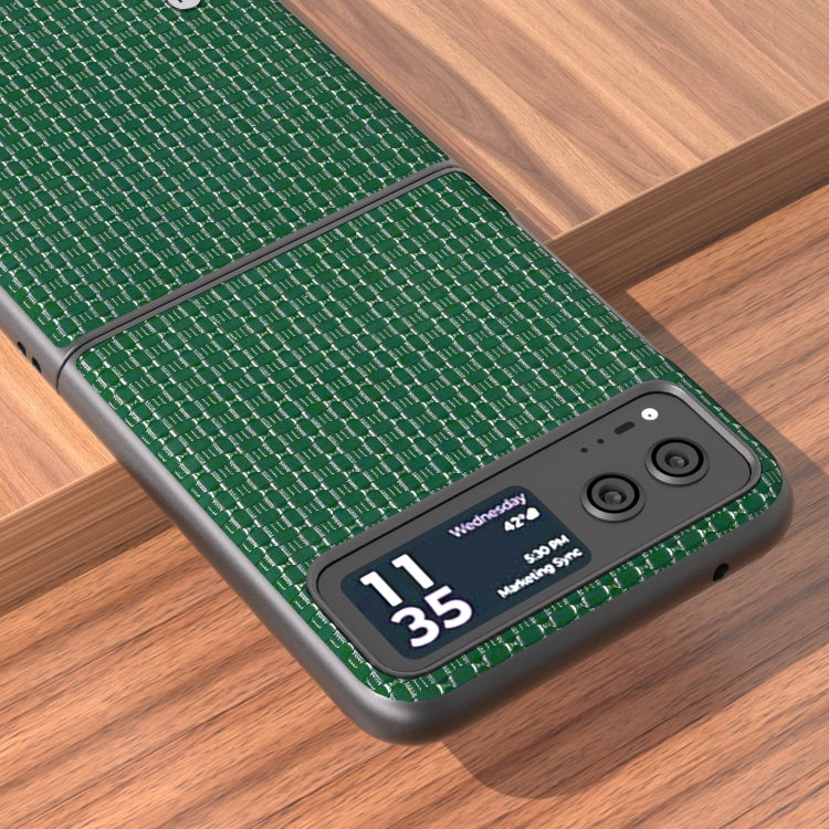 For Motorola Razr 40 Genuine Luxury ABEEL Black Edge Phone Case(Night Green) by buy2fix