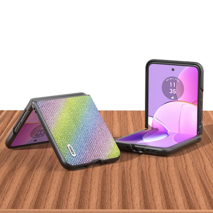 For Motorola Razr 40 ABEEL Diamond Series Black Edge Phone Case(Rainbow) by buy2fix