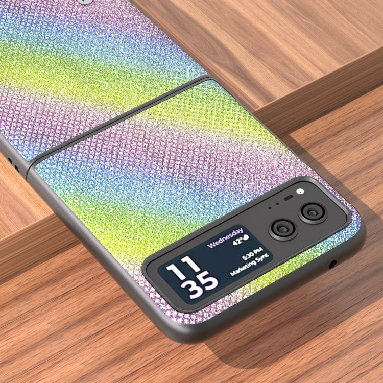 For Motorola Razr 40 ABEEL Diamond Series Black Edge Phone Case(Rainbow) by buy2fix