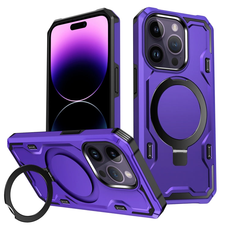 For iPhone 14 Pro Max Patronus MagSafe Magnetic Holder Phone Case(Purple) - iPhone 14 Pro Max Cases by buy2fix | Online Shopping UK | buy2fix