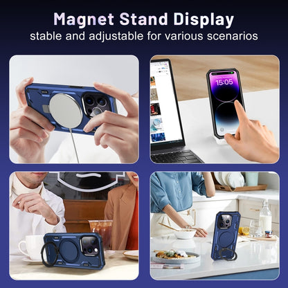 For iPhone 13 Pro Patronus MagSafe Magnetic Holder Phone Case(Navy Blue) - iPhone 13 Pro Cases by buy2fix | Online Shopping UK | buy2fix