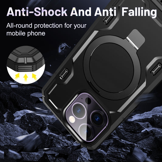 For iPhone 13 Pro Max Patronus MagSafe Magnetic Holder Phone Case(Black) by buy2fix