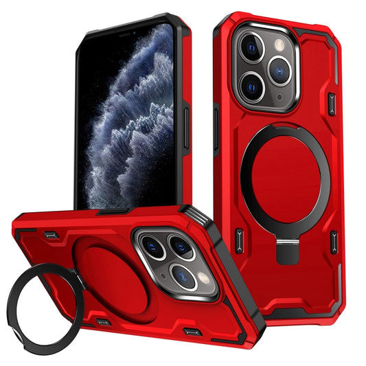 For iPhone 11 Pro Max Patronus MagSafe Magnetic Holder Phone Case(Red) - iPhone 11 Pro Max Cases by buy2fix | Online Shopping UK | buy2fix