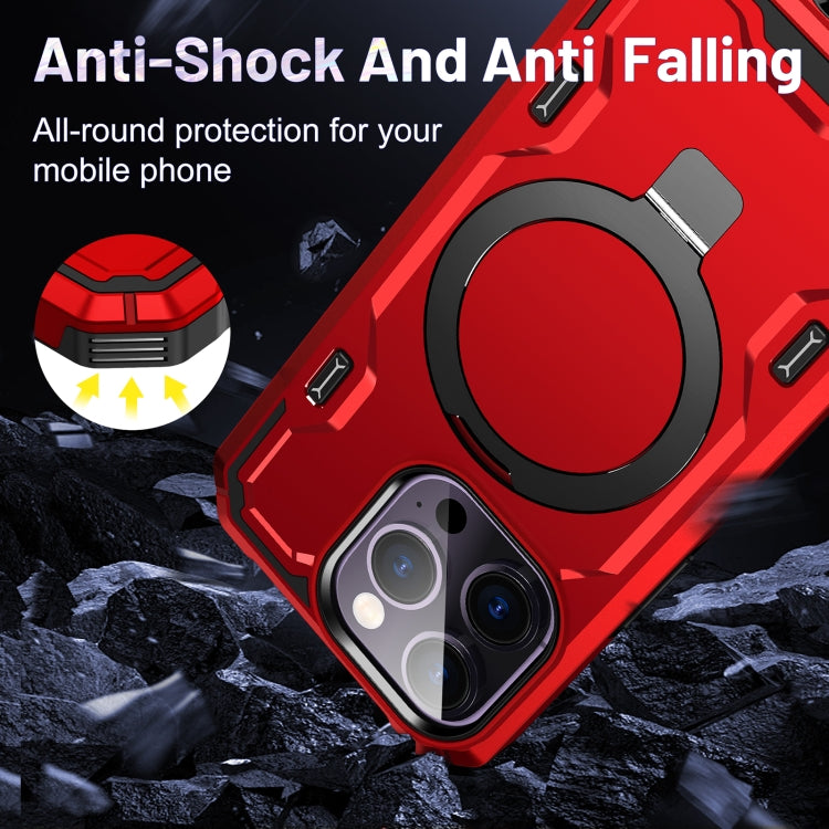 For iPhone 11 Pro Max Patronus MagSafe Magnetic Holder Phone Case(Red) - iPhone 11 Pro Max Cases by buy2fix | Online Shopping UK | buy2fix